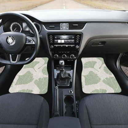 Ginkgo Leaves Pattern Front And Back Car Mats 174914 - YourCarButBetter