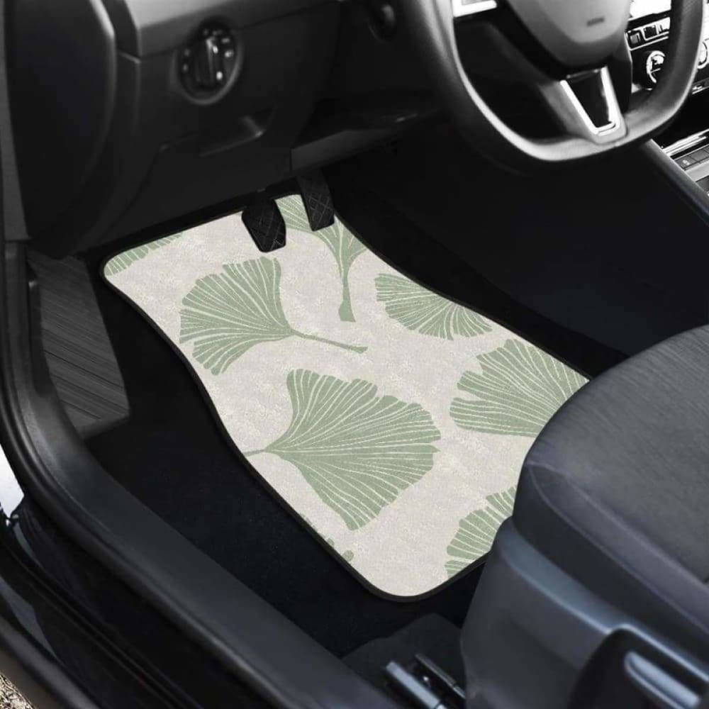 Ginkgo Leaves Pattern Front And Back Car Mats 174914 - YourCarButBetter
