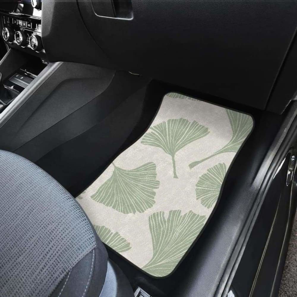 Ginkgo Leaves Pattern Front And Back Car Mats 174914 - YourCarButBetter