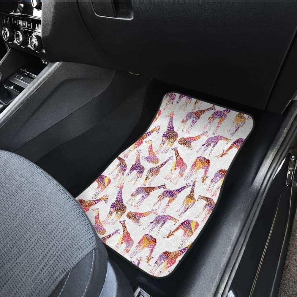 Giraffe Pattern Print Design 02 Front And Back Car Mats 102802 - YourCarButBetter