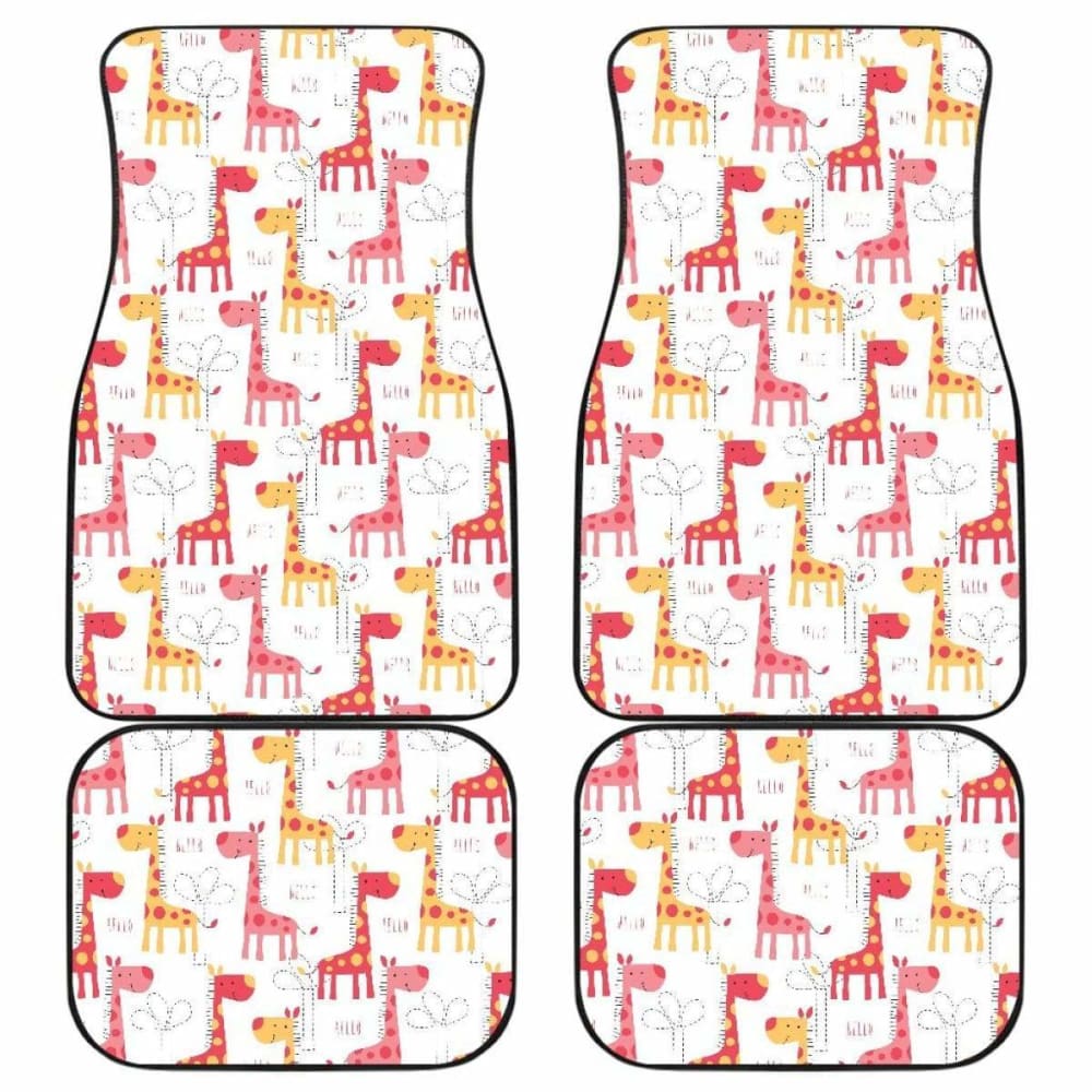 Giraffe Pattern Print Design 03 Front And Back Car Mats 102802 - YourCarButBetter
