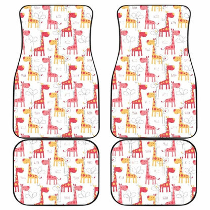 Giraffe Pattern Print Design 03 Front And Back Car Mats 102802 - YourCarButBetter