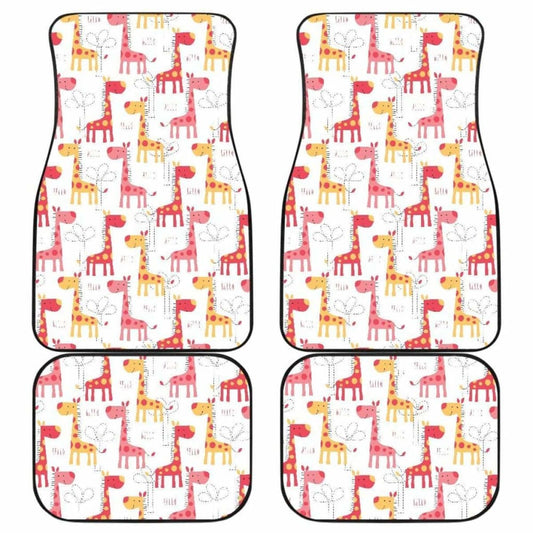 Giraffe Pattern Print Design 03 Front And Back Car Mats 102802 - YourCarButBetter