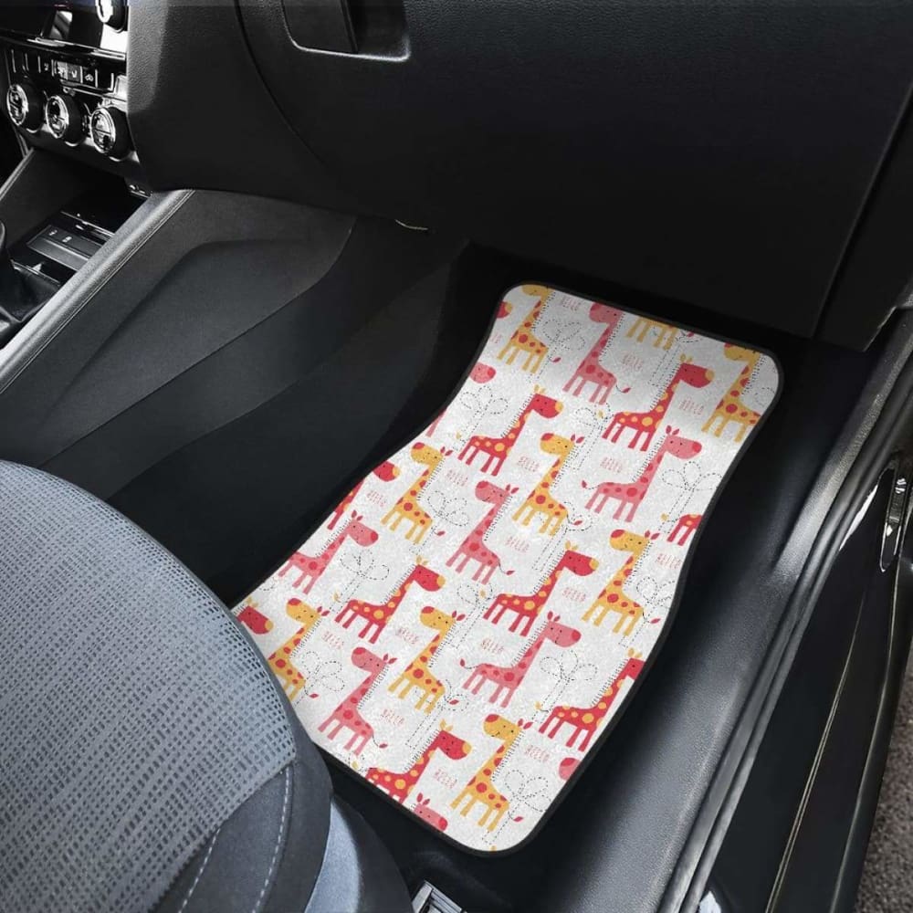 Giraffe Pattern Print Design 03 Front And Back Car Mats 102802 - YourCarButBetter