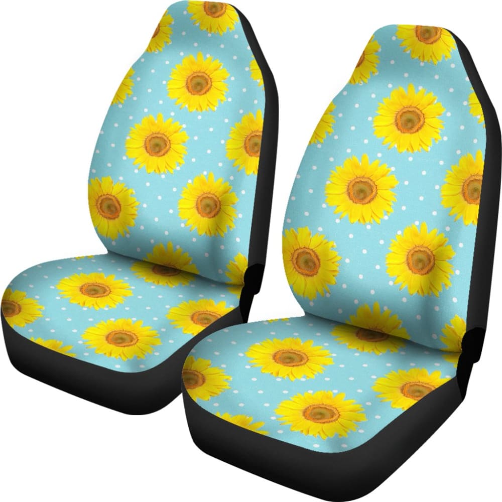 Girly Burlap Design With Sunflower Pattern Car Seat Covers 211406 - YourCarButBetter