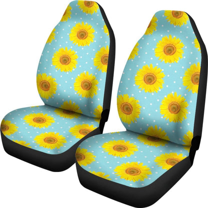 Girly Burlap Design With Sunflower Pattern Car Seat Covers 211406 - YourCarButBetter