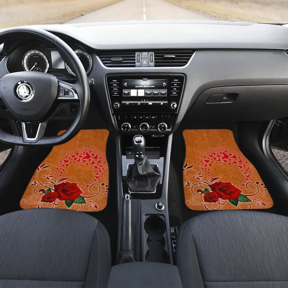 Girly Flower Rose and Butterfly Car Floor Mats 210902