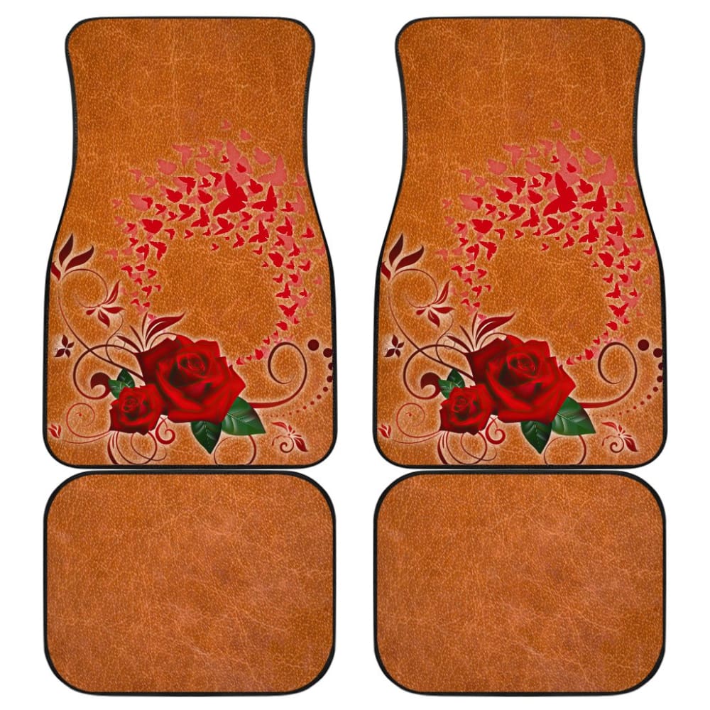 Girly Flower Rose and Butterfly Car Floor Mats 210902