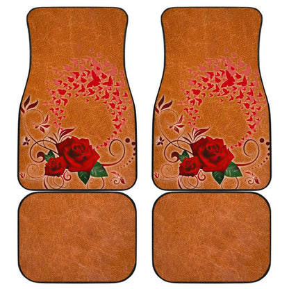 Girly Flower Rose and Butterfly Car Floor Mats 210902