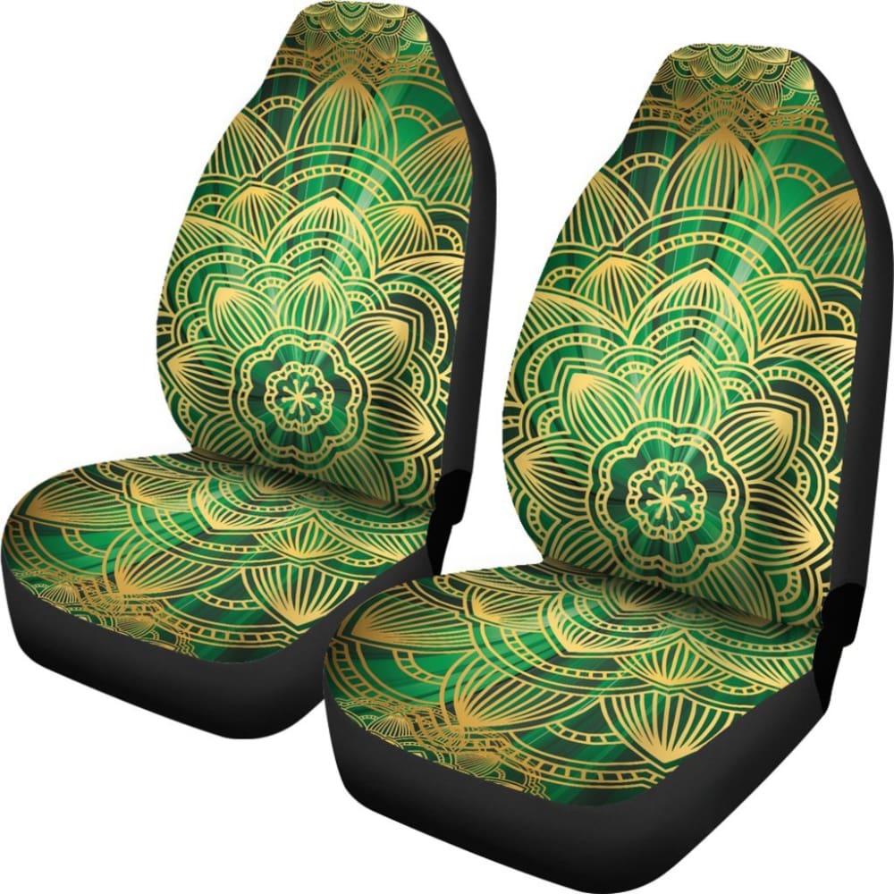 Glamour Green Mandala Car Seat Covers 093223 - YourCarButBetter