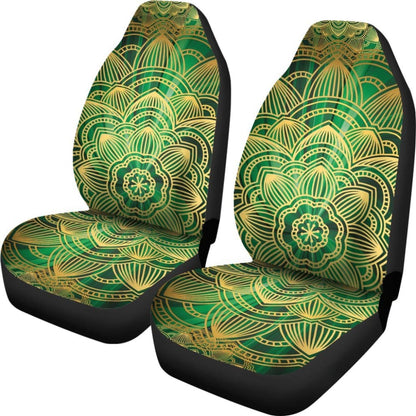 Glamour Green Mandala Car Seat Covers 093223 - YourCarButBetter