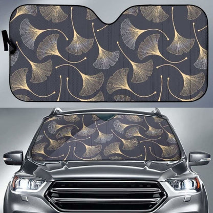 Gold Ginkgo Leaves Car Auto Sun Shades 182102 - YourCarButBetter