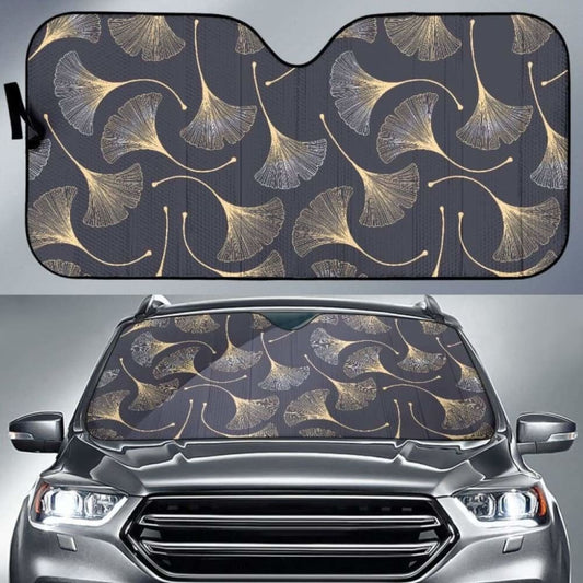 Gold Ginkgo Leaves Car Auto Sun Shades 182102 - YourCarButBetter