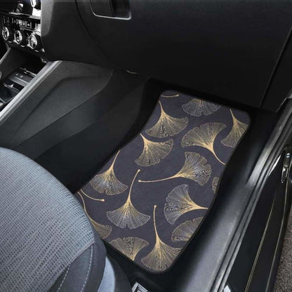 Gold Ginkgo Leaves Front And Back Car Mats 174914 - YourCarButBetter