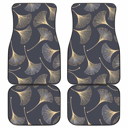 Gold Ginkgo Leaves Front And Back Car Mats 174914 - YourCarButBetter