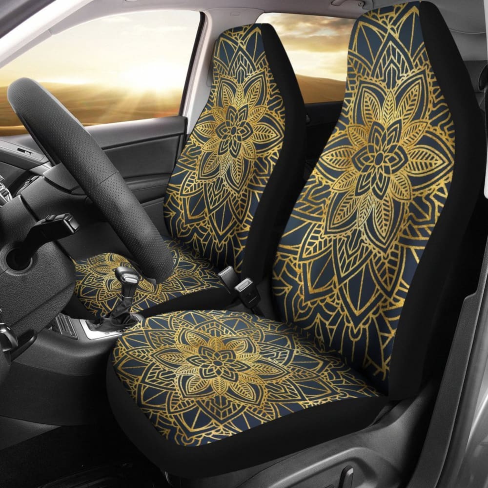 Gold Mandala Car Seat Covers 093223 - YourCarButBetter