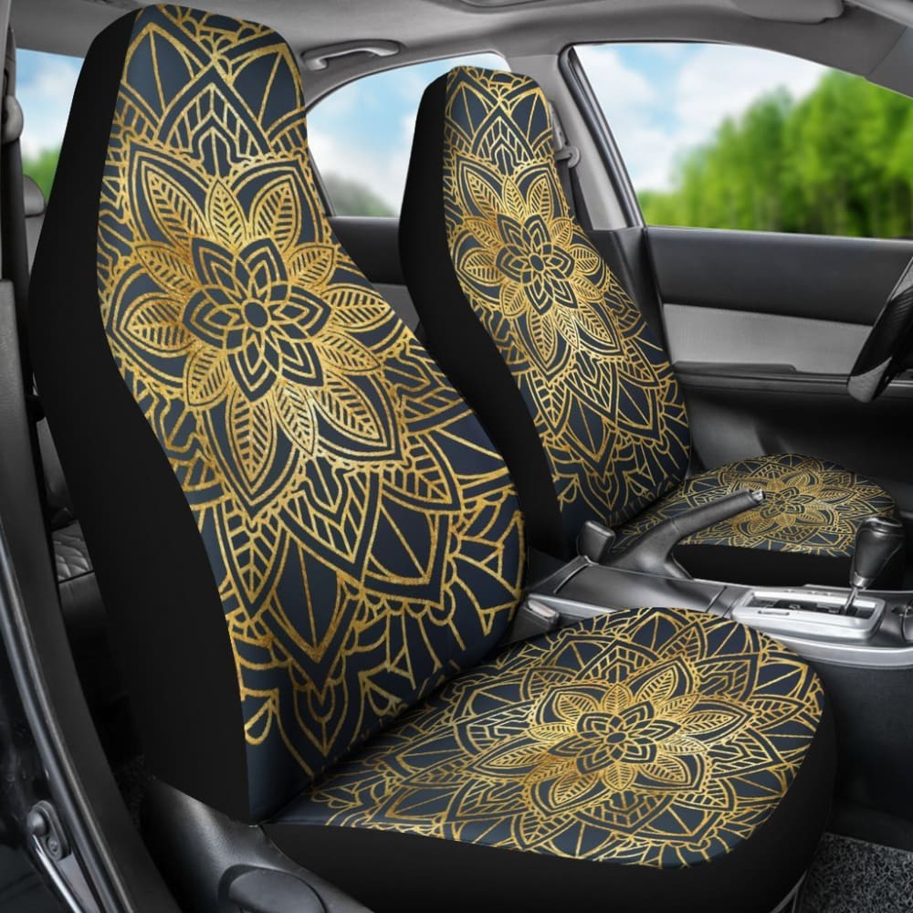 Gold Mandala Car Seat Covers 093223 - YourCarButBetter