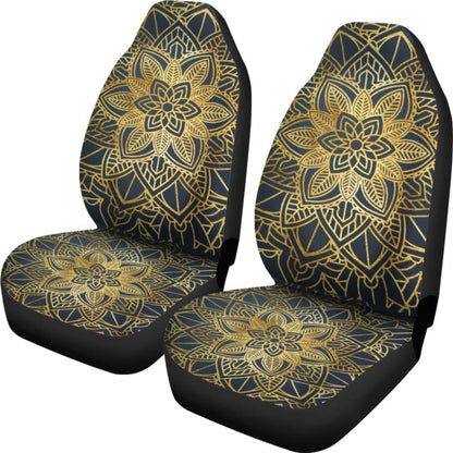 Gold Mandala Car Seat Covers 093223 - YourCarButBetter