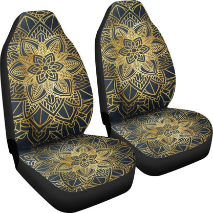 Gold Mandala Car Seat Covers 093223 - YourCarButBetter
