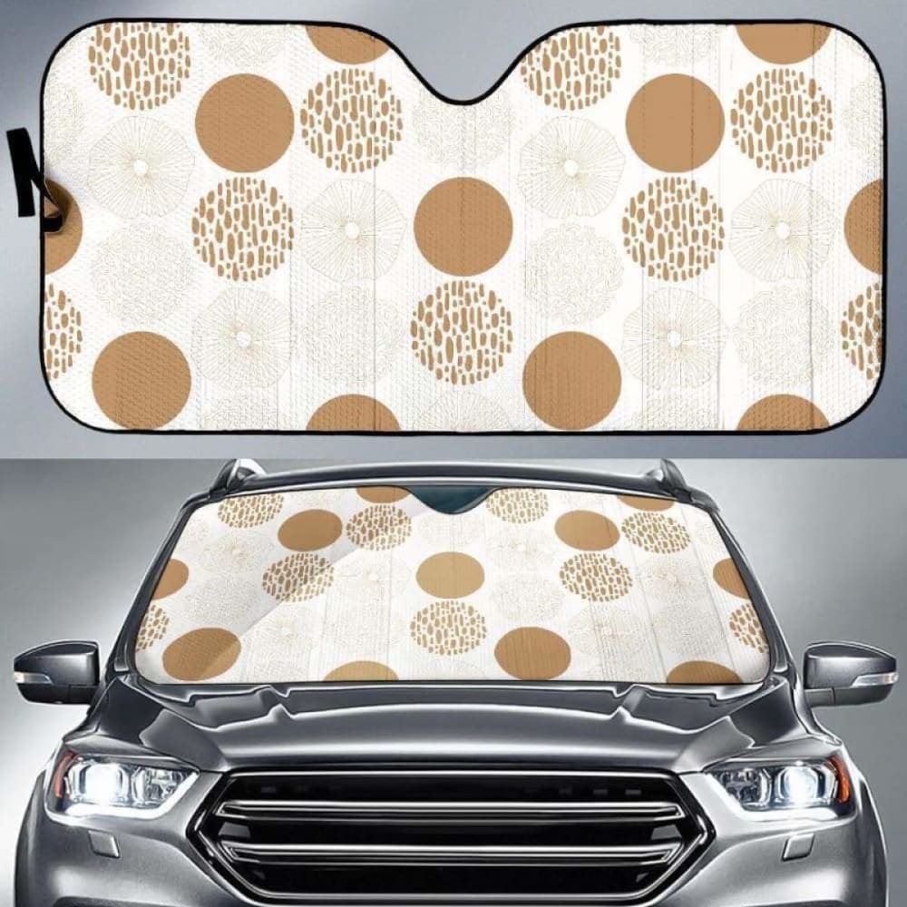 Gold Texture Mushroom Pattern Car Auto Sun Shades 182102 - YourCarButBetter