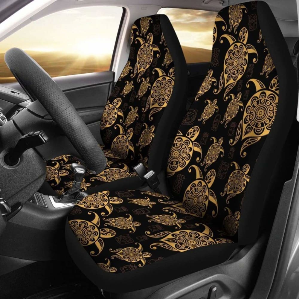 Gold Turtle Floral Pattern Turtle Car Seat Covers Best 091114 - YourCarButBetter