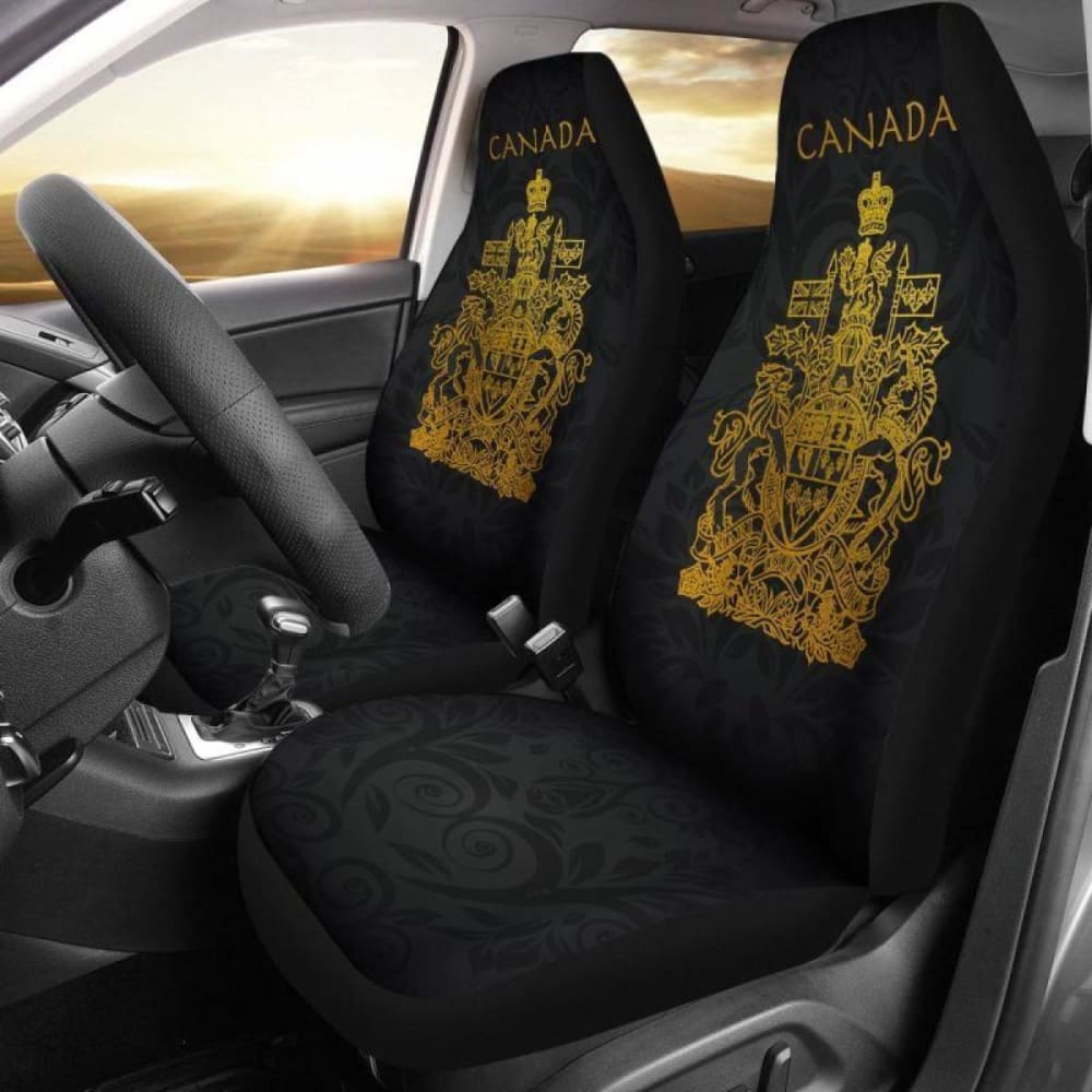 Golden Canada Coat Of Arm Car Seat Cover 550317 - YourCarButBetter