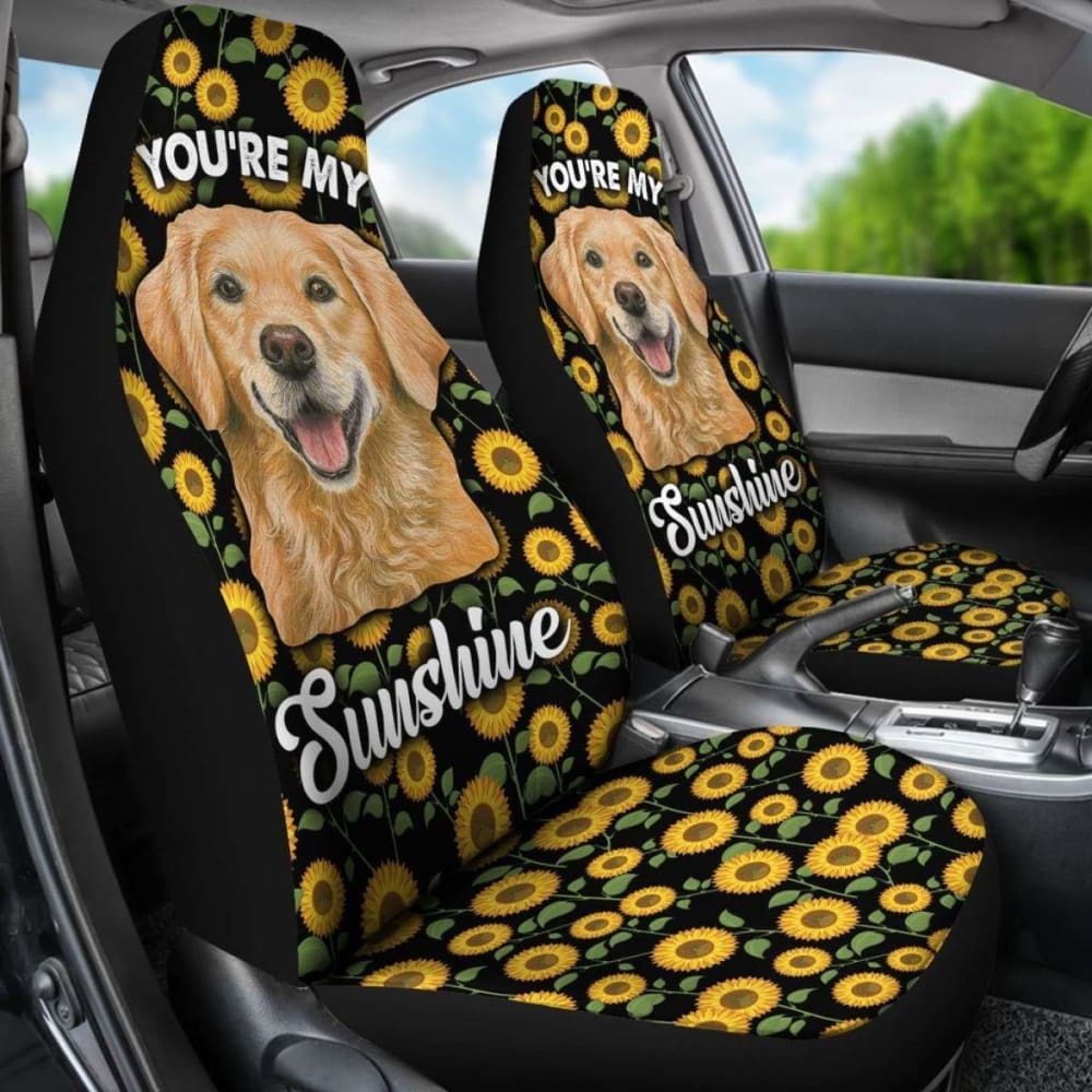 Golden Dog You’re My Sunshine Sunflower Car Seat Covers 211102