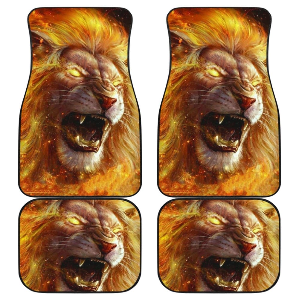 Golden Fire Eyes Lion Car Floor Mats 211102