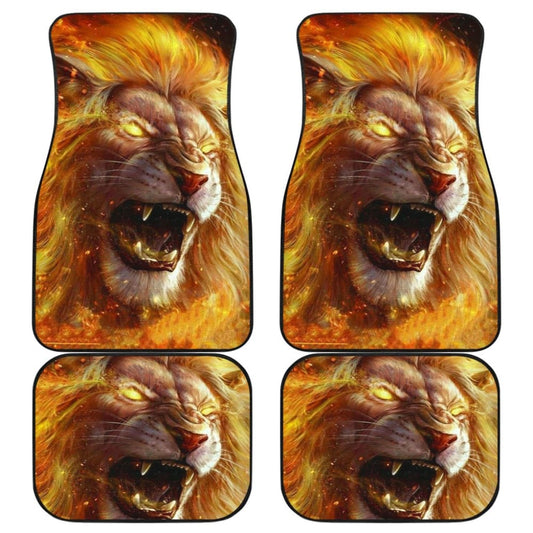 Golden Fire Eyes Lion Car Floor Mats 211102