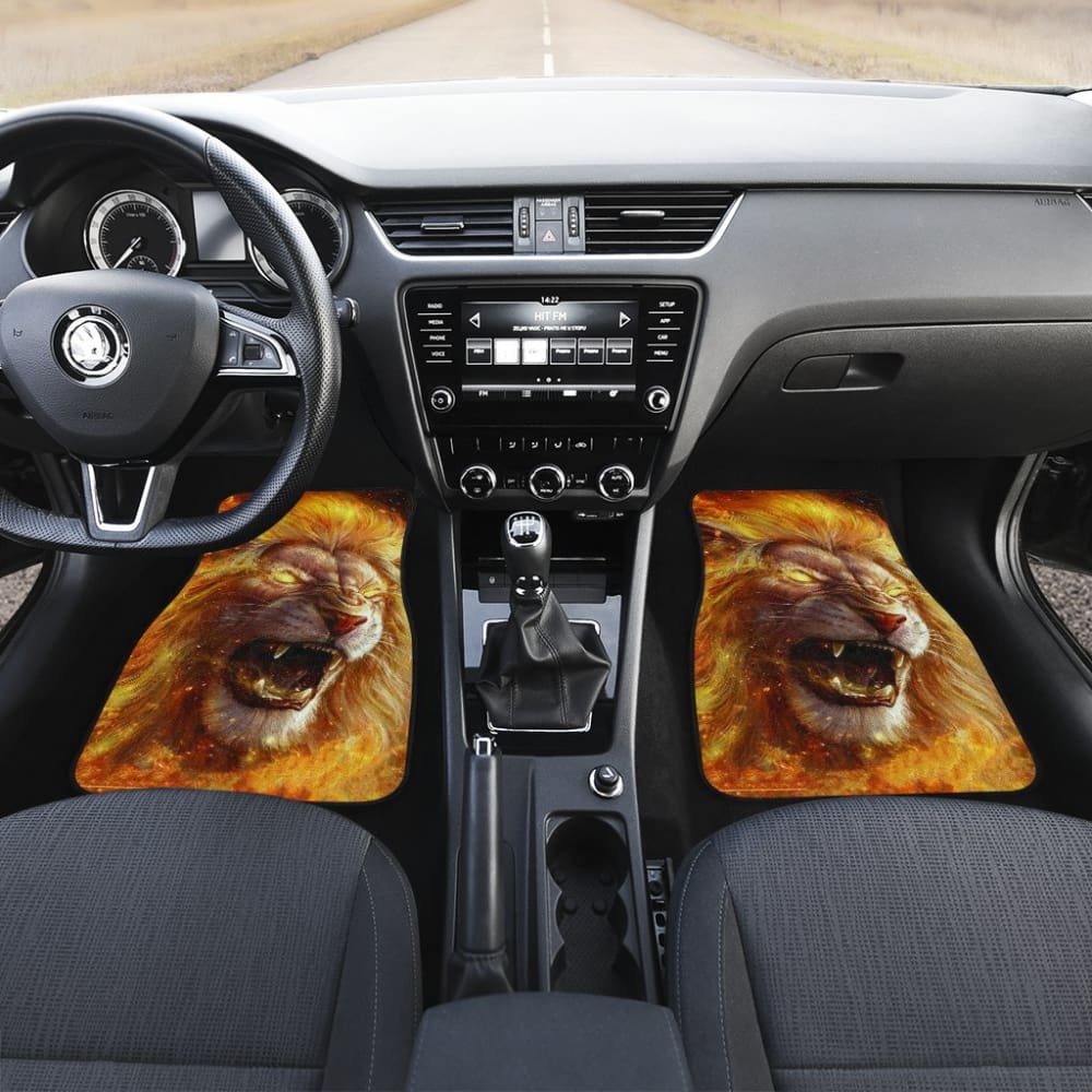 Golden Fire Eyes Lion Car Floor Mats 211102