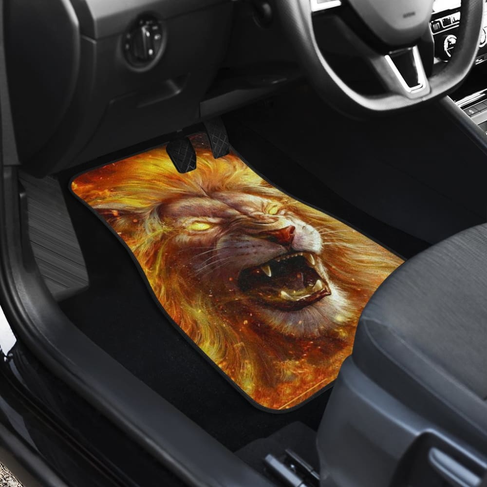 Golden Fire Eyes Lion Car Floor Mats 211102