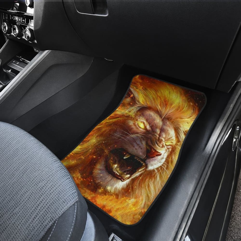 Golden Fire Eyes Lion Car Floor Mats 211102