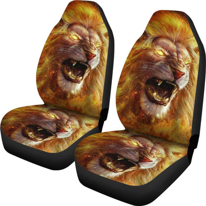 Golden Fire Eyes Lion Car Seat Covers 211102