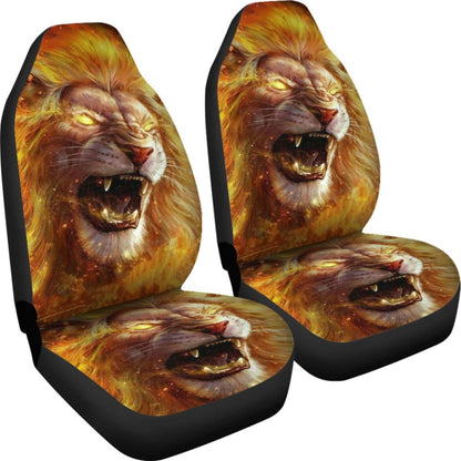 Golden Fire Eyes Lion Car Seat Covers 211102