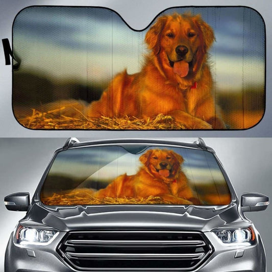 Golden Retriever Auto Sun Shade Dog Lover 07 172609 - YourCarButBetter