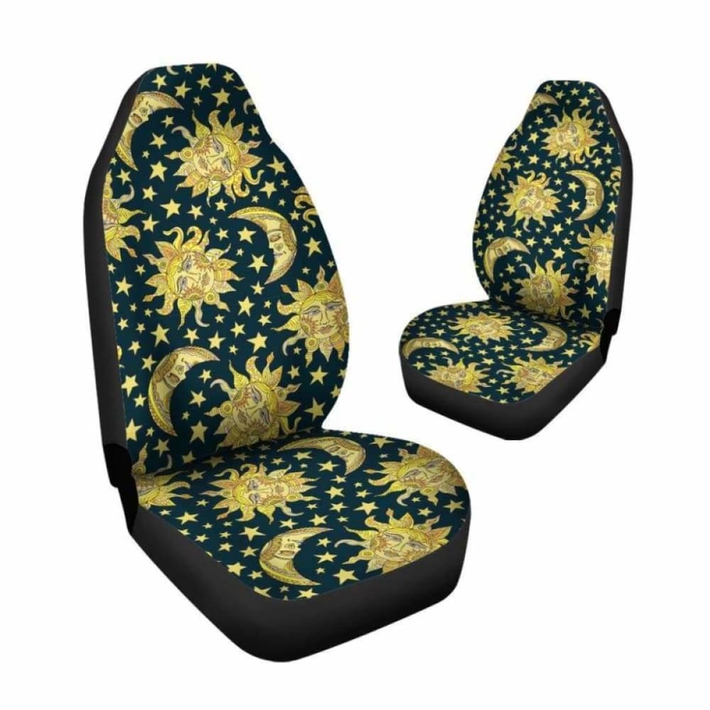 Golden Sun & Moon Car Seat Covers 161012