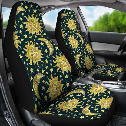 Golden Sun & Moon Car Seat Covers 161012