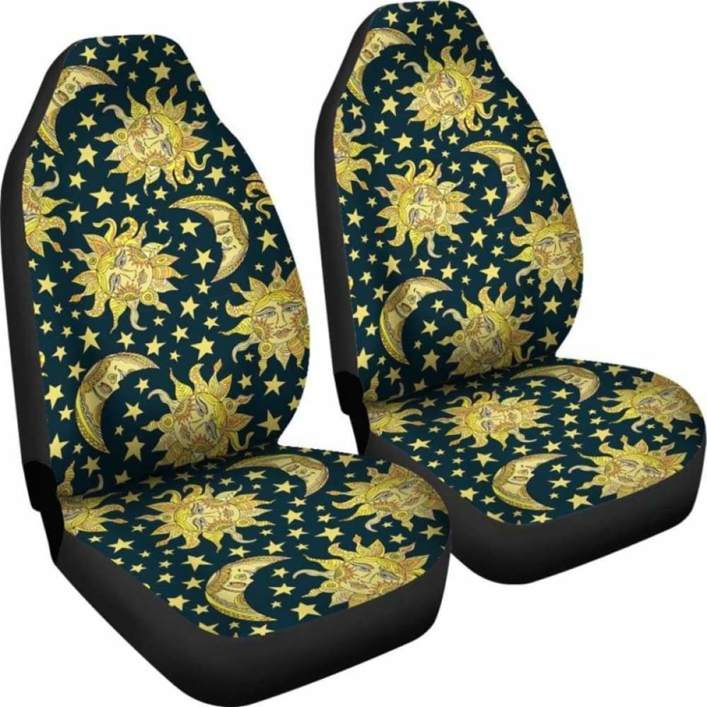 Golden Sun & Moon Car Seat Covers 161012