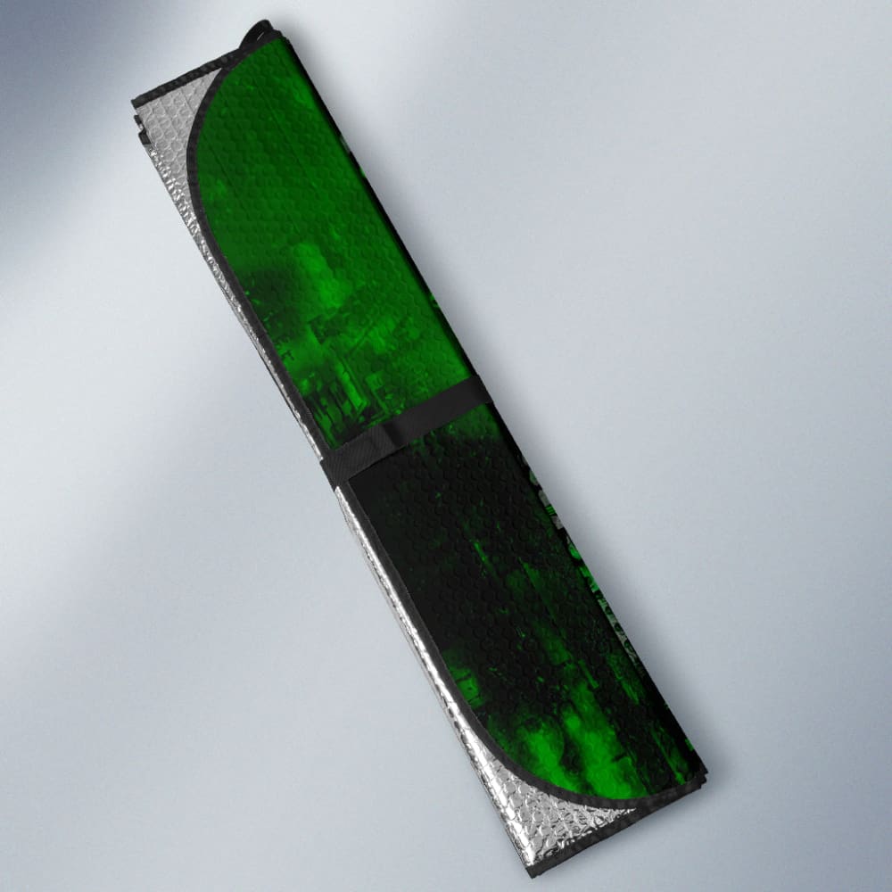 Gothic Green Skull Car Auto Sun Shades 210201 - YourCarButBetter