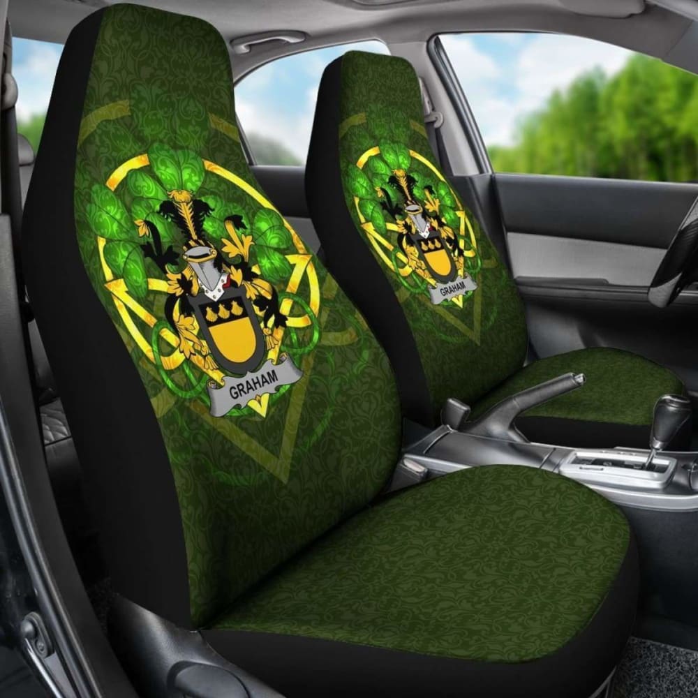 Graham Or Grahan Ireland Car Seat Cover Celtic Shamrock (Set Of Two) 154230 - YourCarButBetter