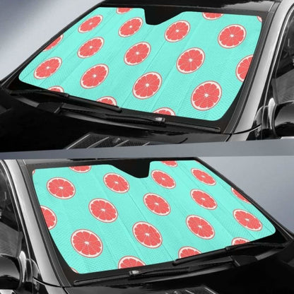 Grapefruit Green Background Car Auto Sun Shades 182102 - YourCarButBetter