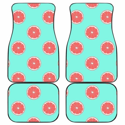 Grapefruit Green Background Front And Back Car Mats 174914 - YourCarButBetter