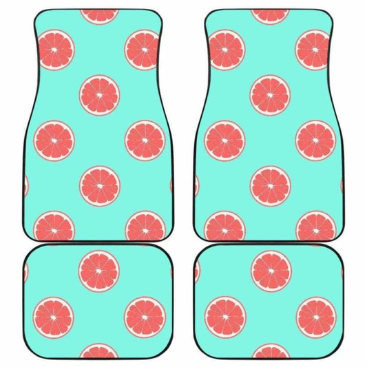 Grapefruit Green Background Front And Back Car Mats 174914 - YourCarButBetter