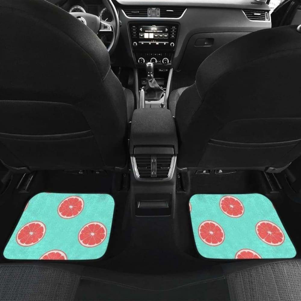 Grapefruit Green Background Front And Back Car Mats 174914 - YourCarButBetter
