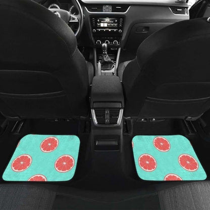 Grapefruit Green Background Front And Back Car Mats 174914 - YourCarButBetter