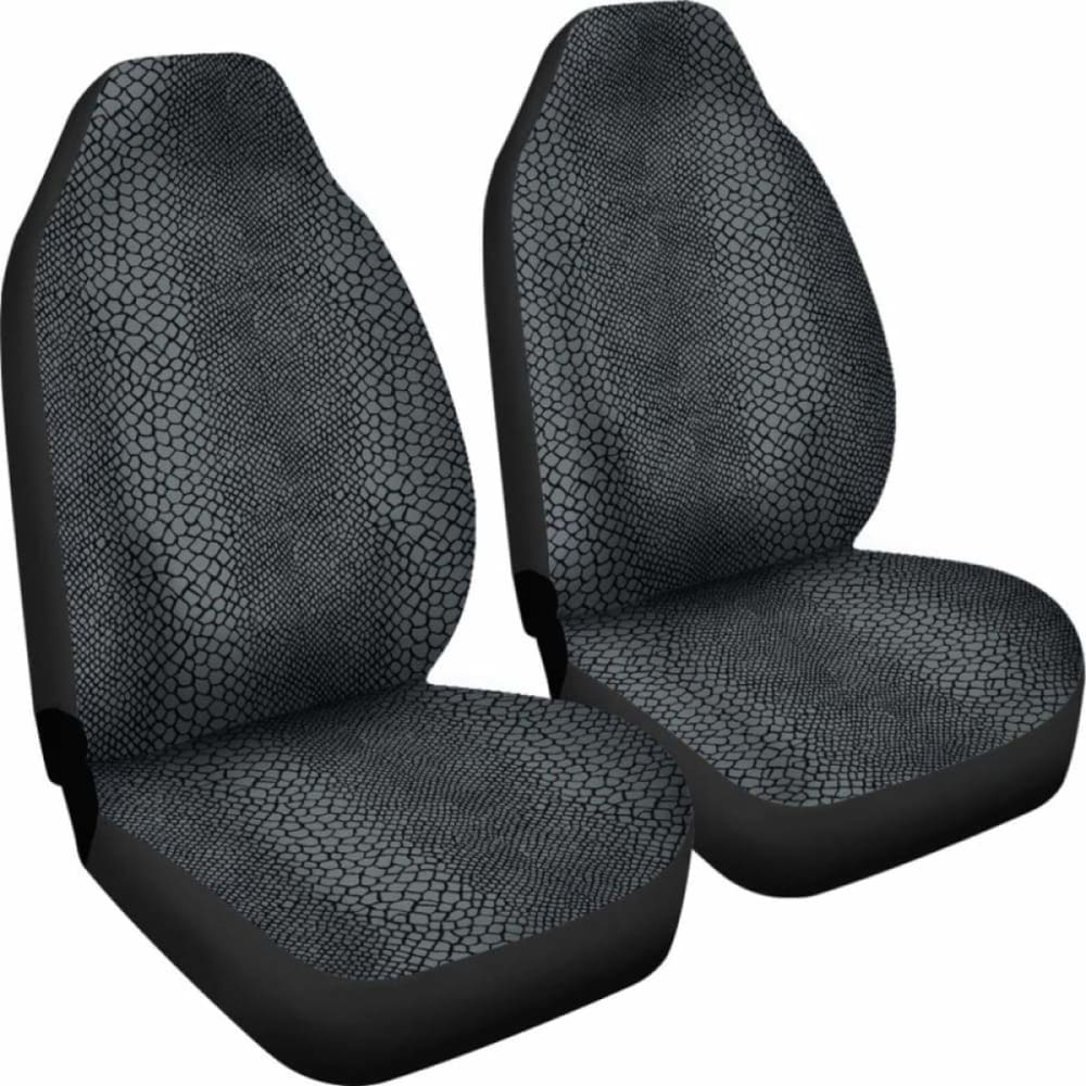 Gray And Black Reptile Snake Skin Scales Pattern Car Seat Covers 232125 - YourCarButBetter