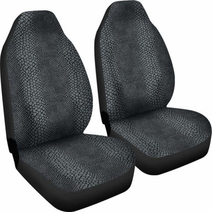 Gray And Black Reptile Snake Skin Scales Pattern Car Seat Covers 232125 - YourCarButBetter