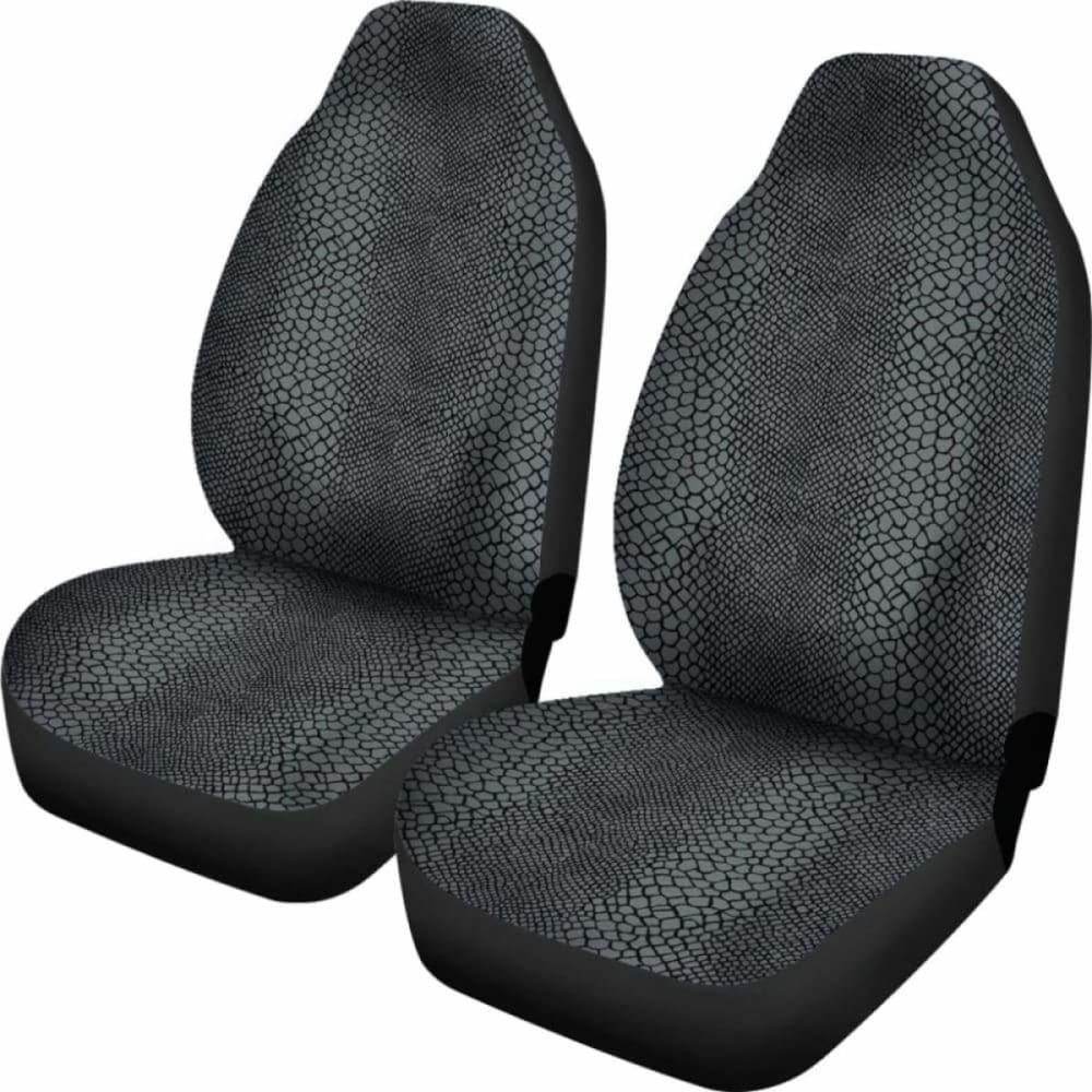 Gray And Black Reptile Snake Skin Scales Pattern Car Seat Covers 232125 - YourCarButBetter