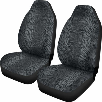 Gray And Black Reptile Snake Skin Scales Pattern Car Seat Covers 232125 - YourCarButBetter