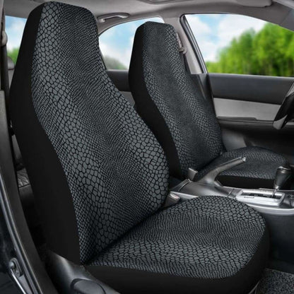 Gray And Black Reptile Snake Skin Scales Pattern Car Seat Covers 232125 - YourCarButBetter